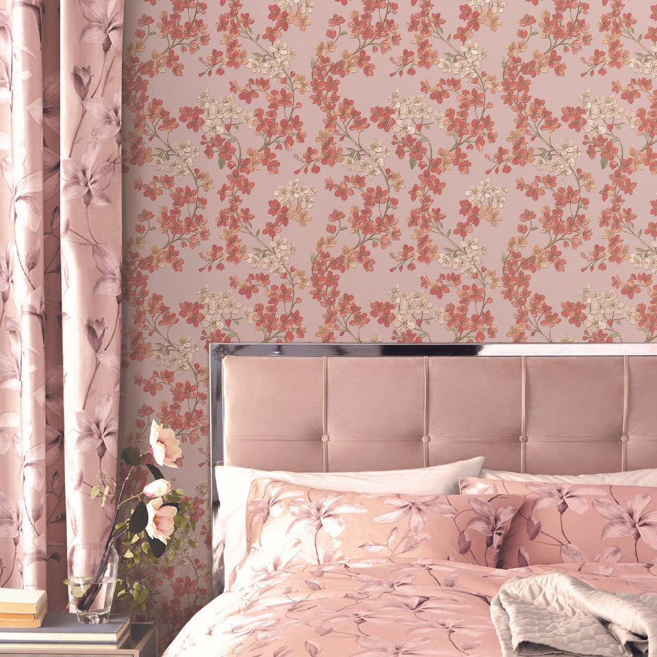 Cherry Blossom wallpaper in bedroom